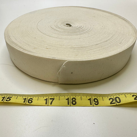 1 ½" Knitted Elastic - White - 25M Roll