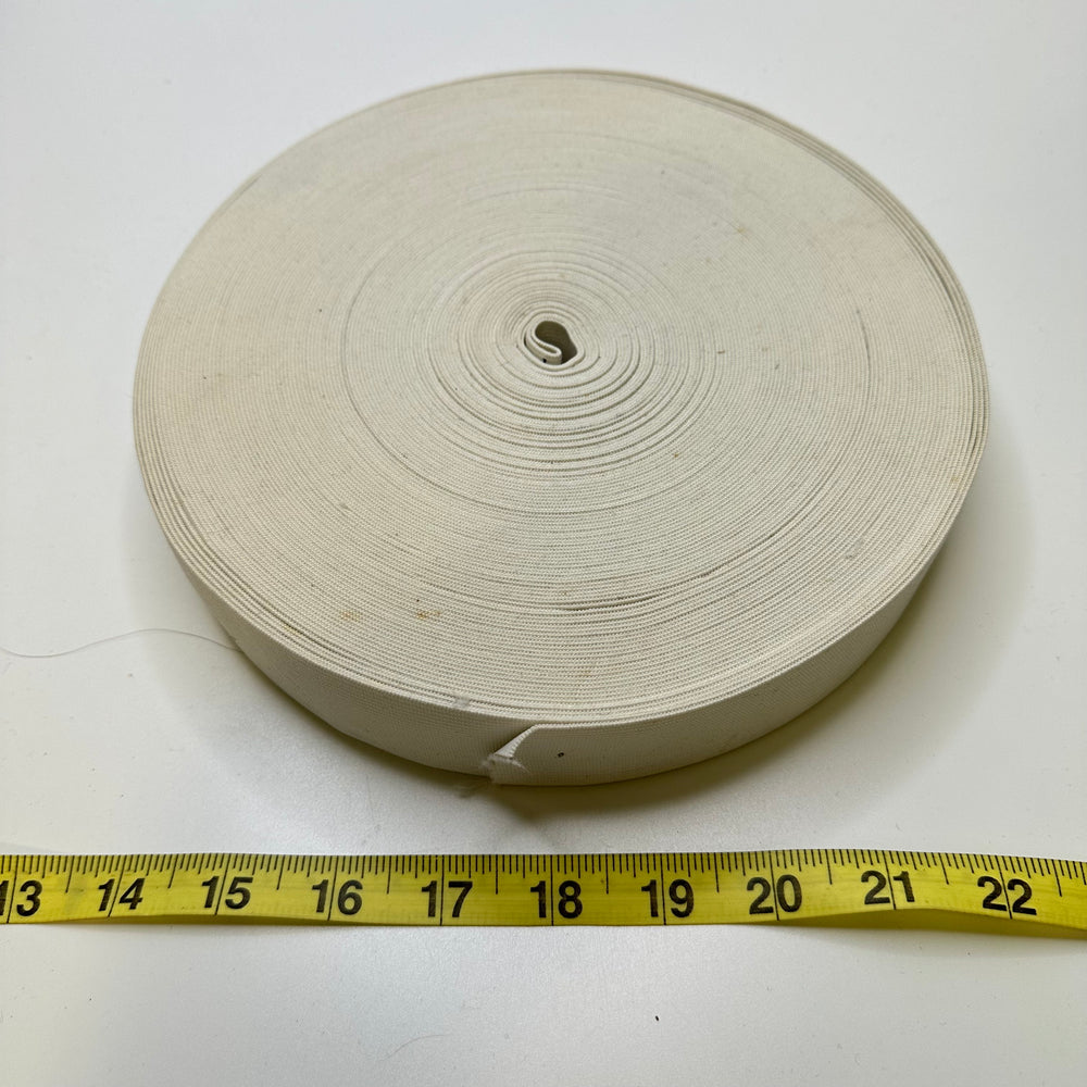 1 ½" Knitted Elastic - White - 25M Roll