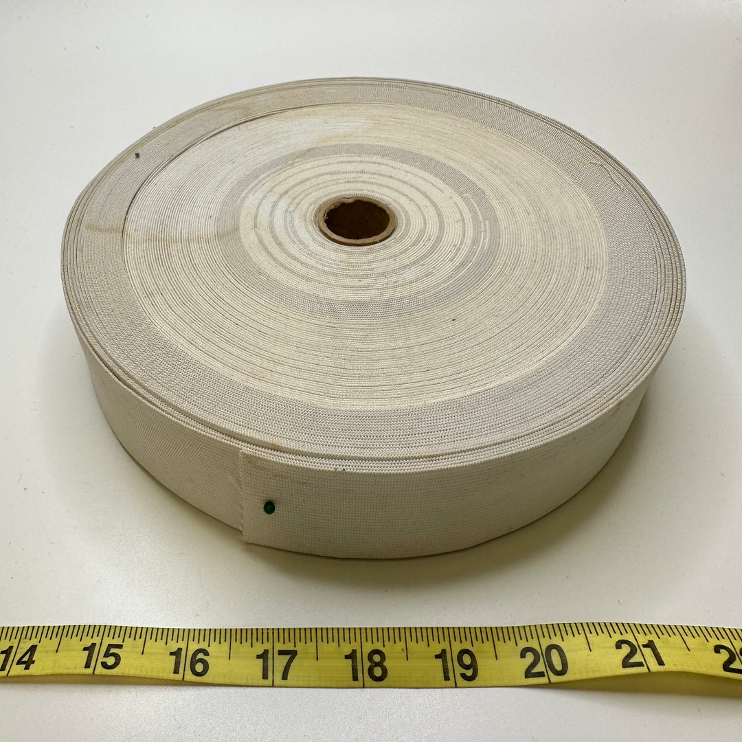 2" Knitted Elastic - White - 25M Roll