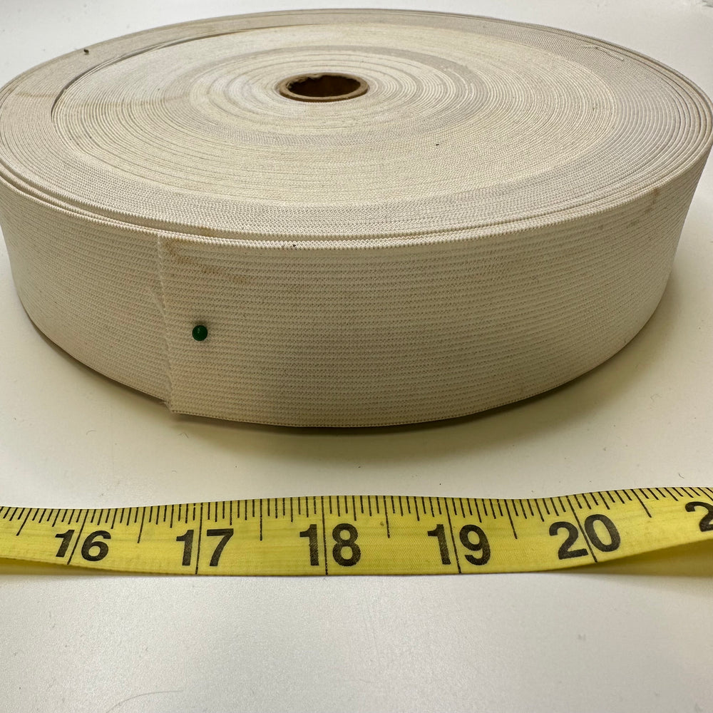 2" Knitted Elastic - White - 25M Roll