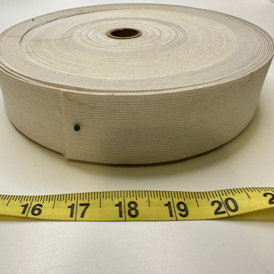 2" Knitted Elastic - White - 25M Roll