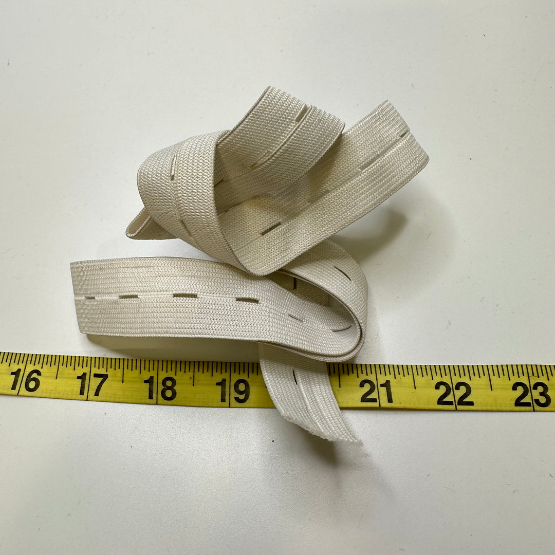 1" Knitted Elastic - White - 1M Bundle
