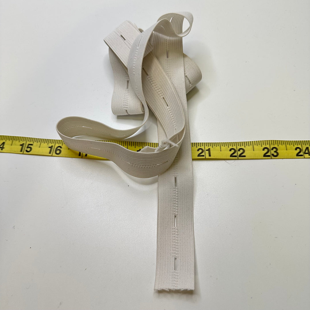 1" Knitted Elastic - White - 1.9M Bundle