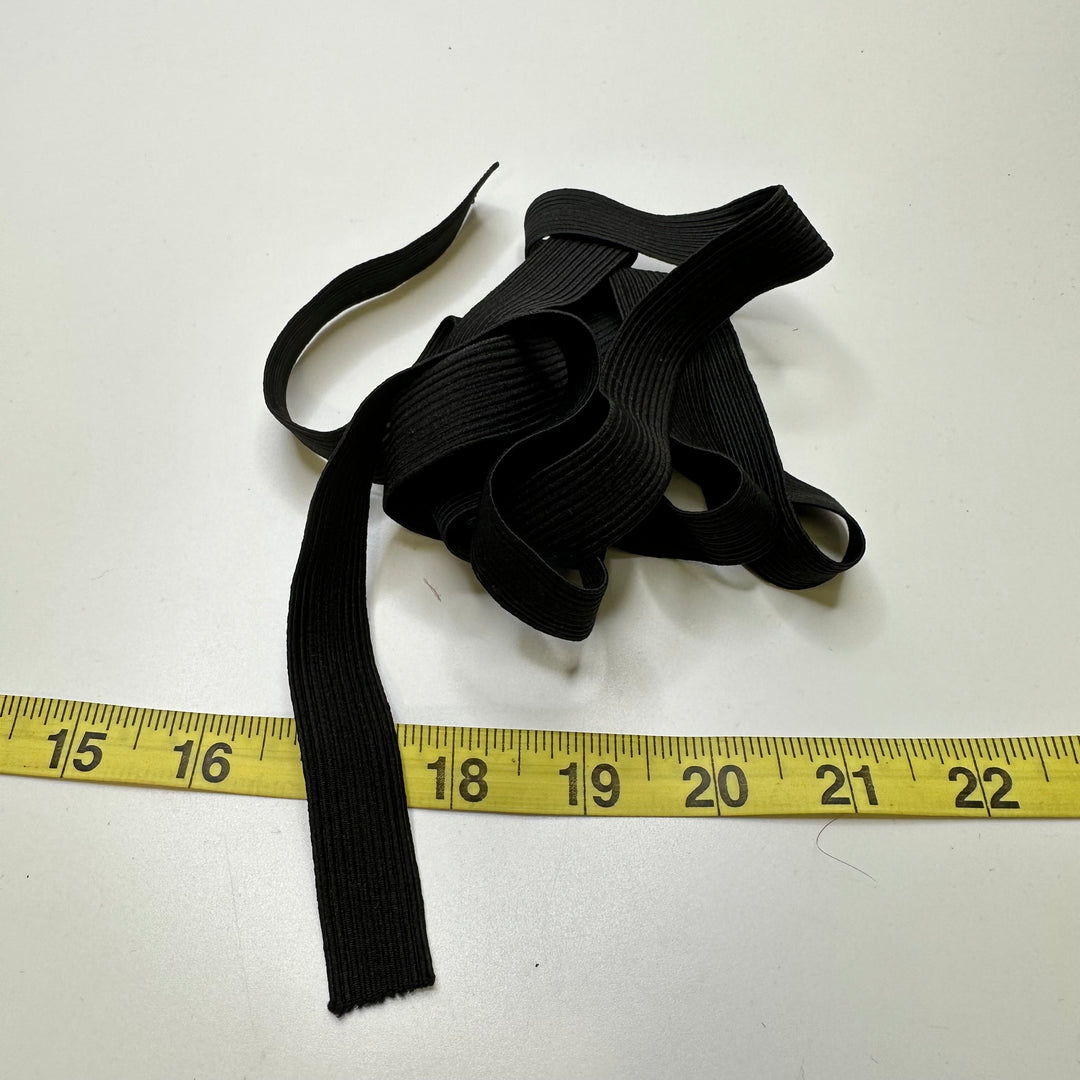 ¾" Braided Elastic - Black - 1.5M Bundle
