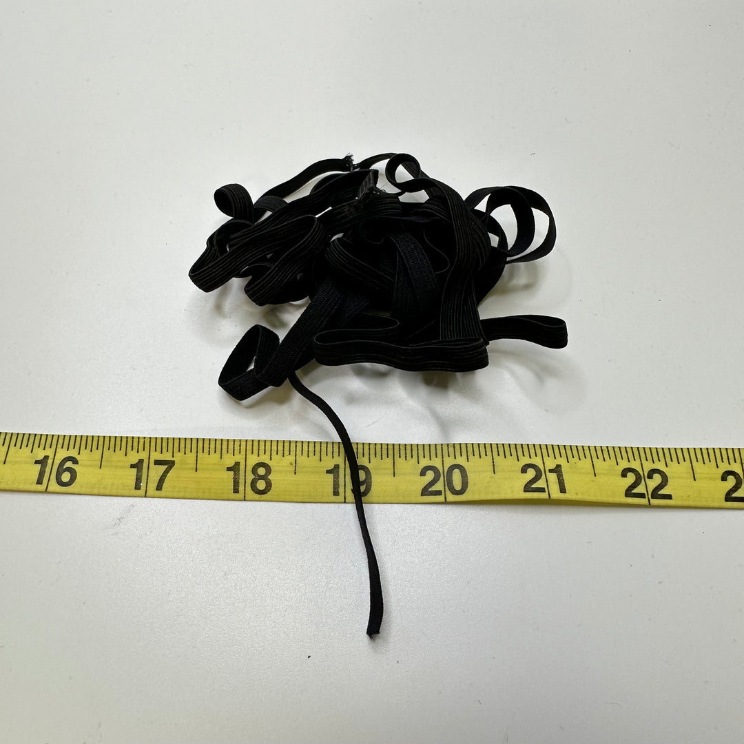 ¼" Braided Elastic - Black - 0.9M 3 Pack Elastic