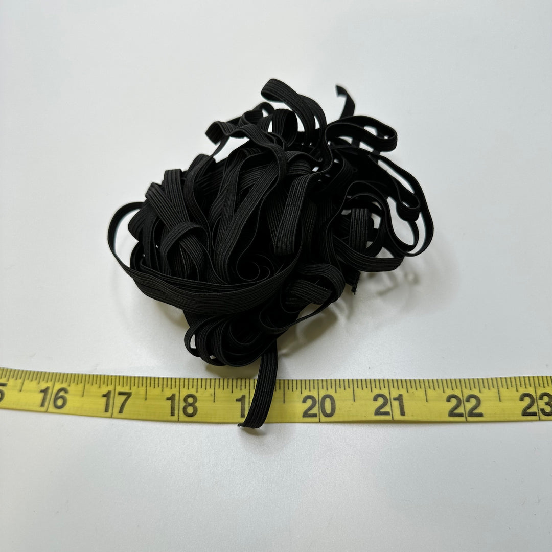 ¼" Braided Elastic - Black - 0.85M 10 Pack Elastic