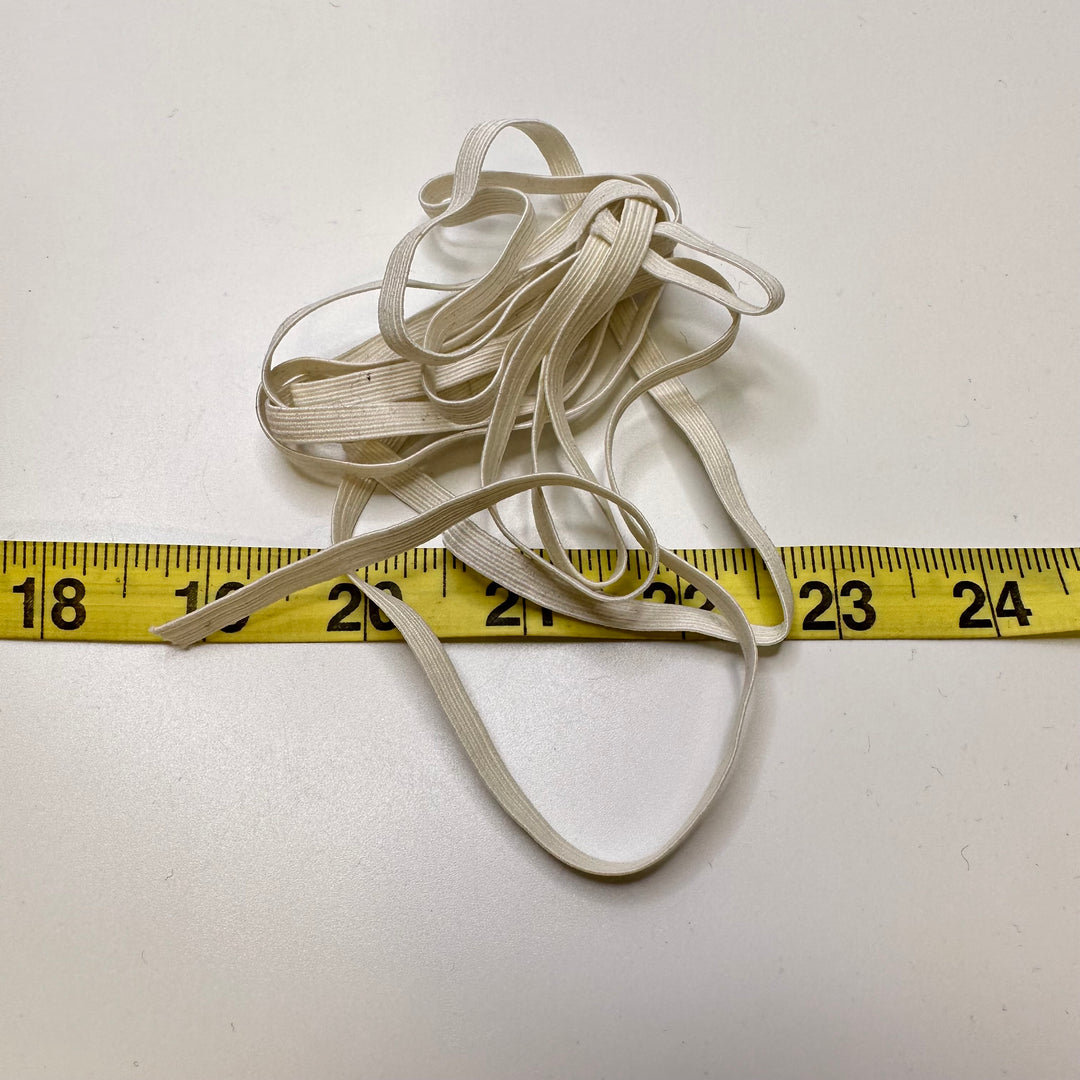 ¼" Braided Elastic - White - 0.65M 2 Pack Elastic