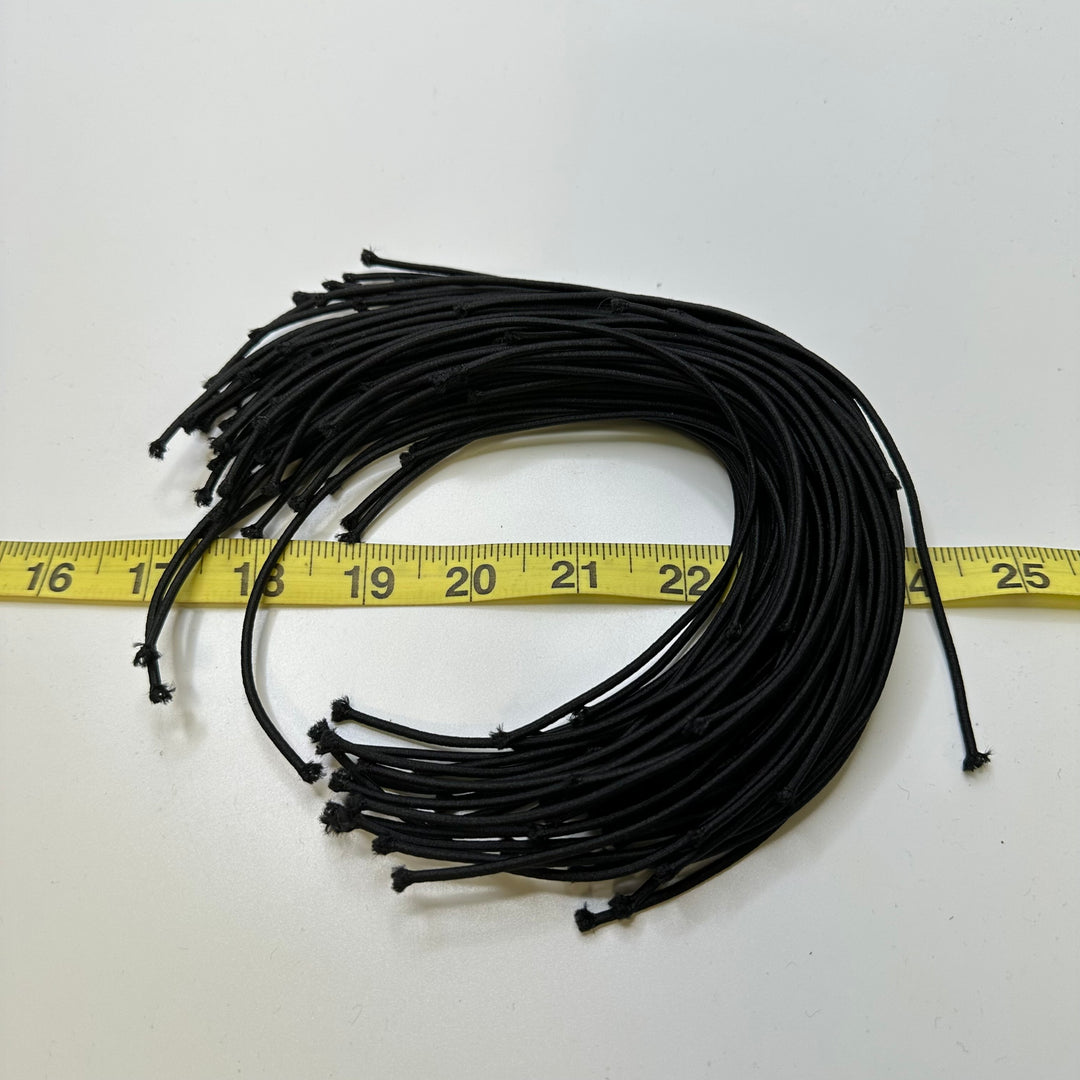 1/16" Cord Elastic - Black - 0.2M 25 Pack Elastic