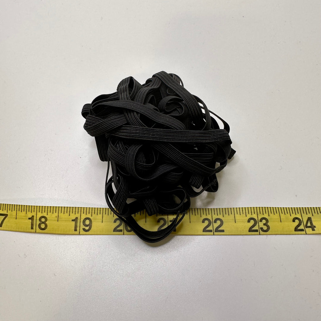 ¼" Braided Elastic - Black - 0.85M 7 Pack Elastic
