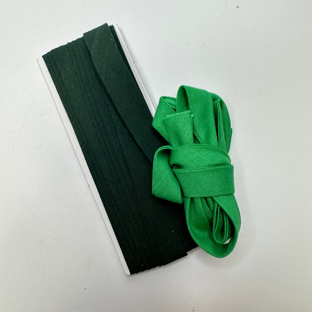 ⅜" Double Fold Woven  Bias Tape - Green - 2 Pack
