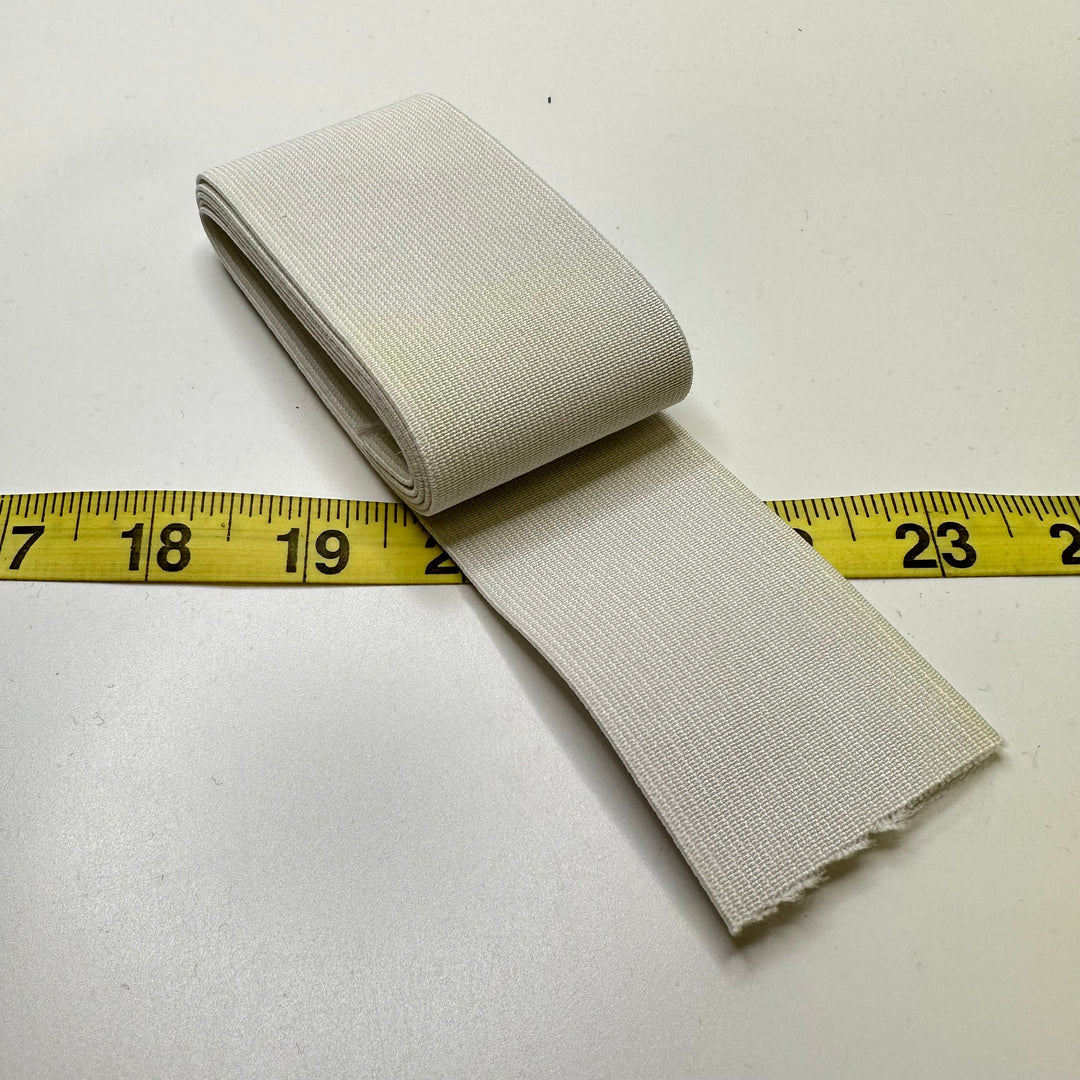 2" Knitted Elastic - White - 1M Bundle