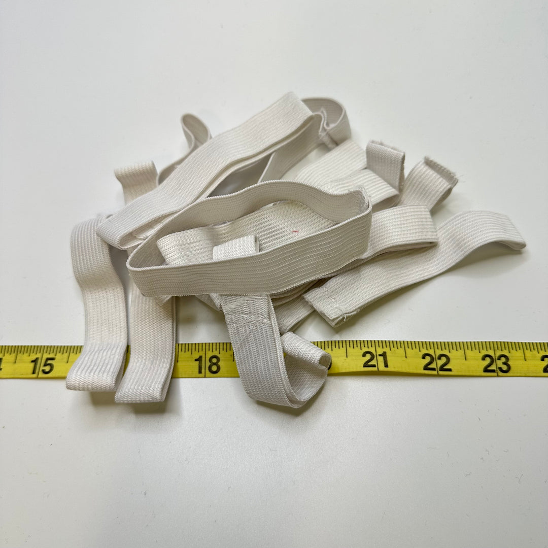 ¾" Pre-Sewn Cuff Elastic - White - 0.2M 14 Pack Elastic