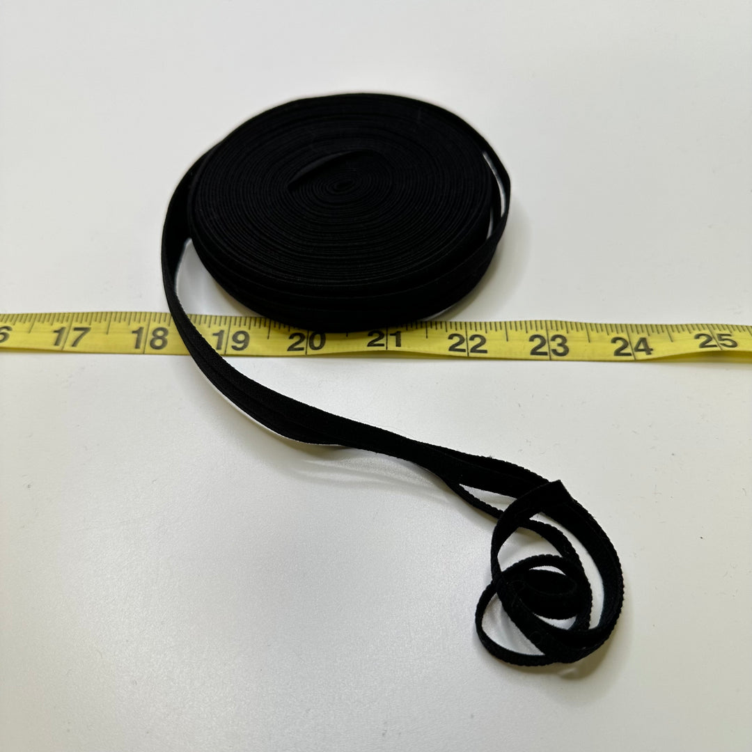 ¾" Plush-Back Elastic - Black - 6M Bundle