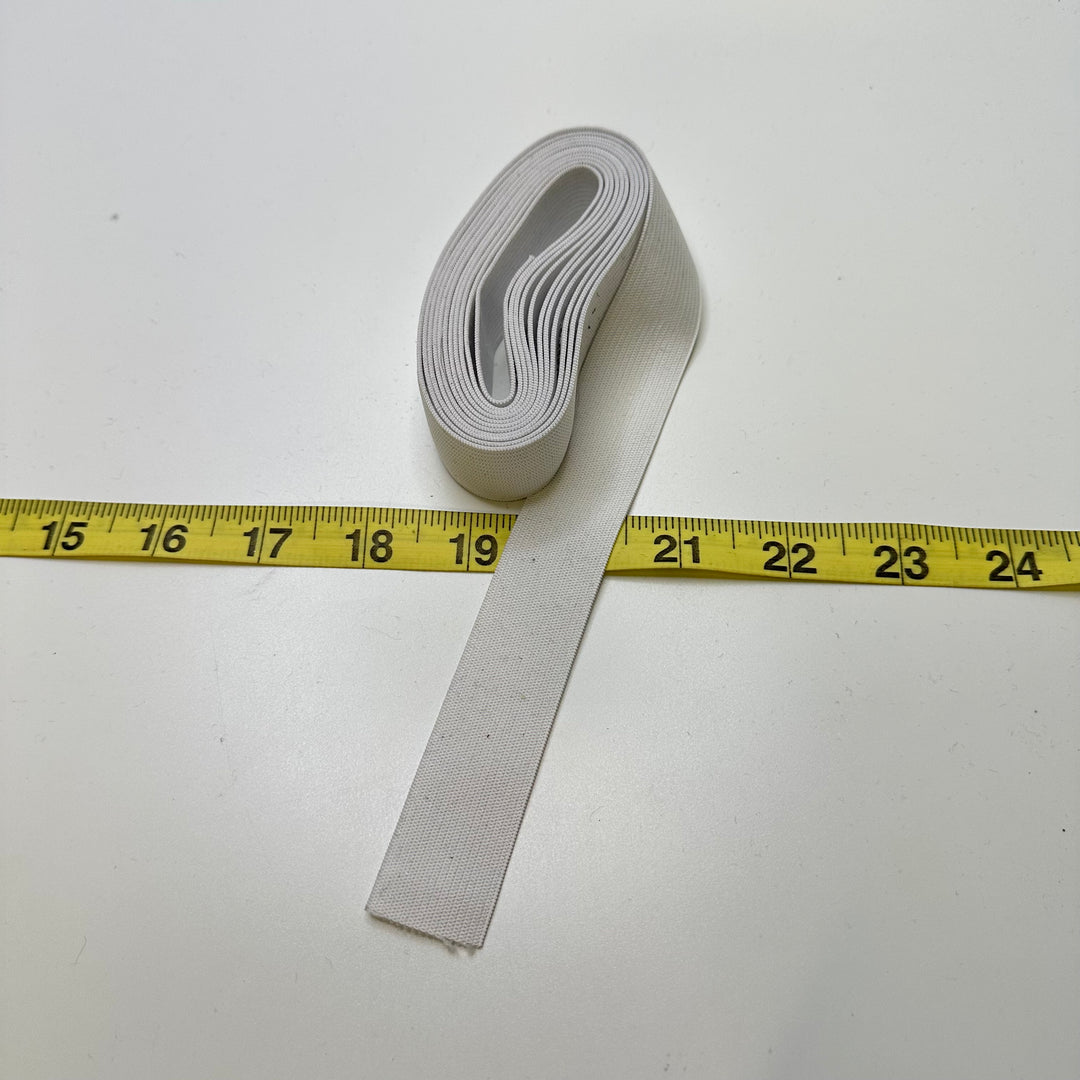 1" Knitted Elastic - White - 2.4M Bundle
