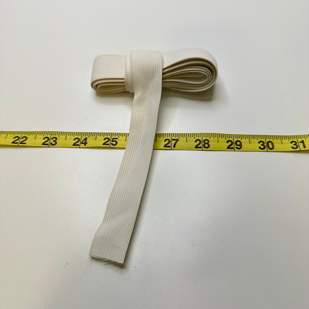 1" Knitted Elastic - White - 2M Bundle