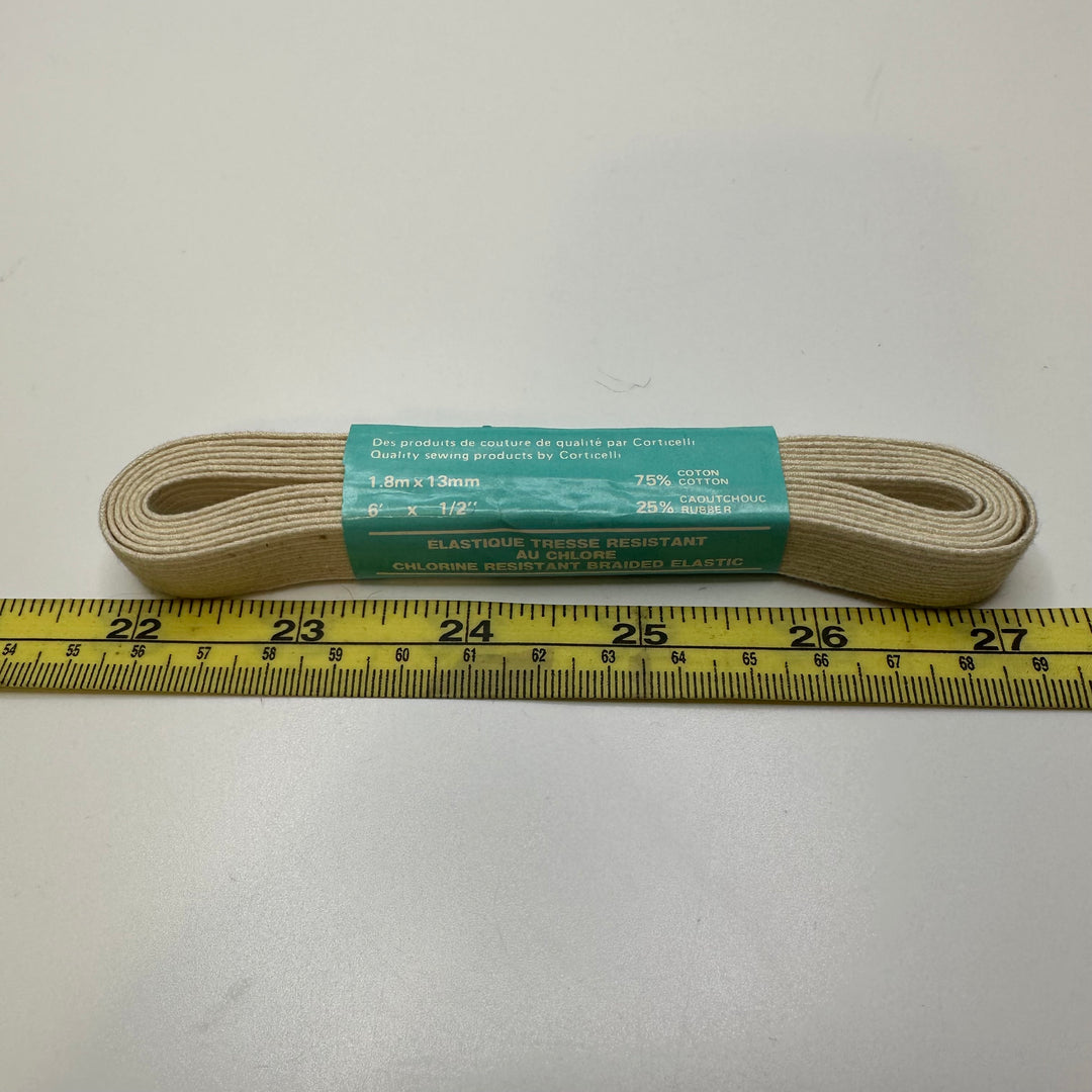 ½" Braided Elastic - White - 1.8M Bundle