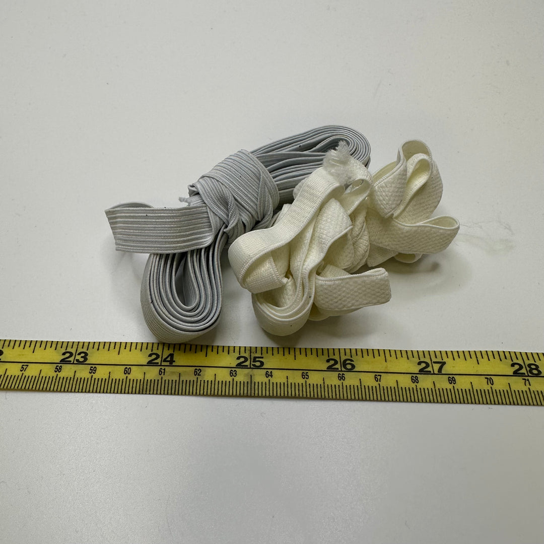 ⅜" Braided And Lingerie Elastic - Light Grey/Cream - 2.4M 2 Pack Elastic
