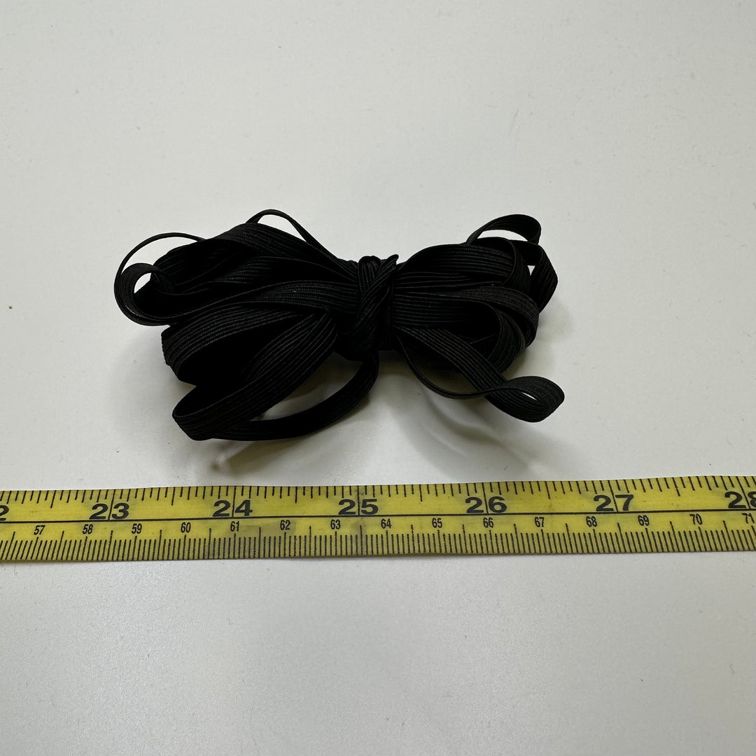 ¼" Braided Elastic - Black - 4M Bundle