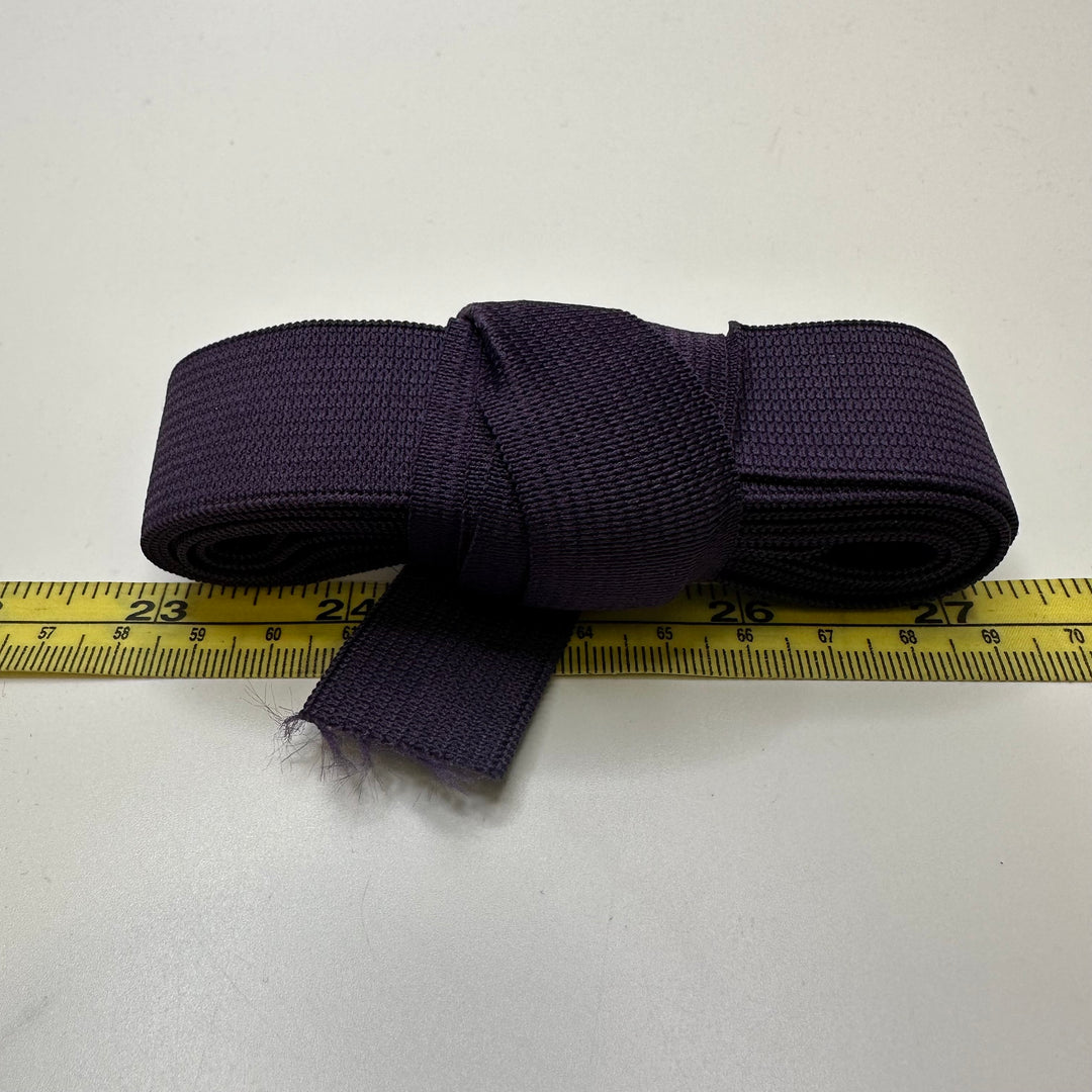 1" Knitted Elastic - Dark Purple - 2M Bundle