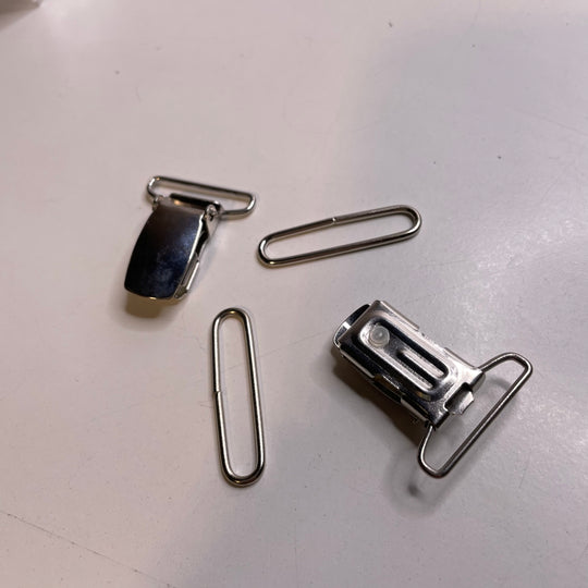 Silver Suspender Alligator Clips Notions - Light Silver - Individual