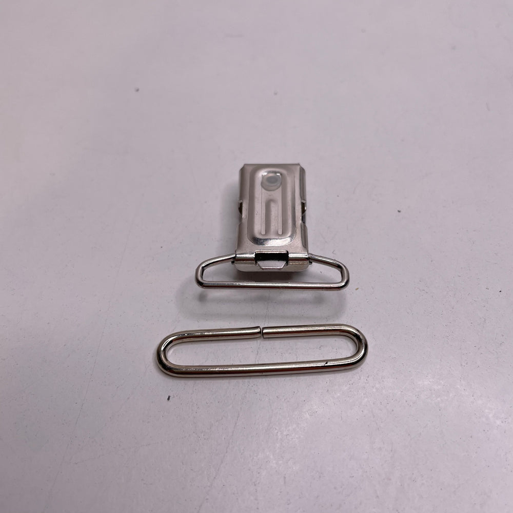Silver Suspender Alligator Clips Notions - Light Silver - Individual
