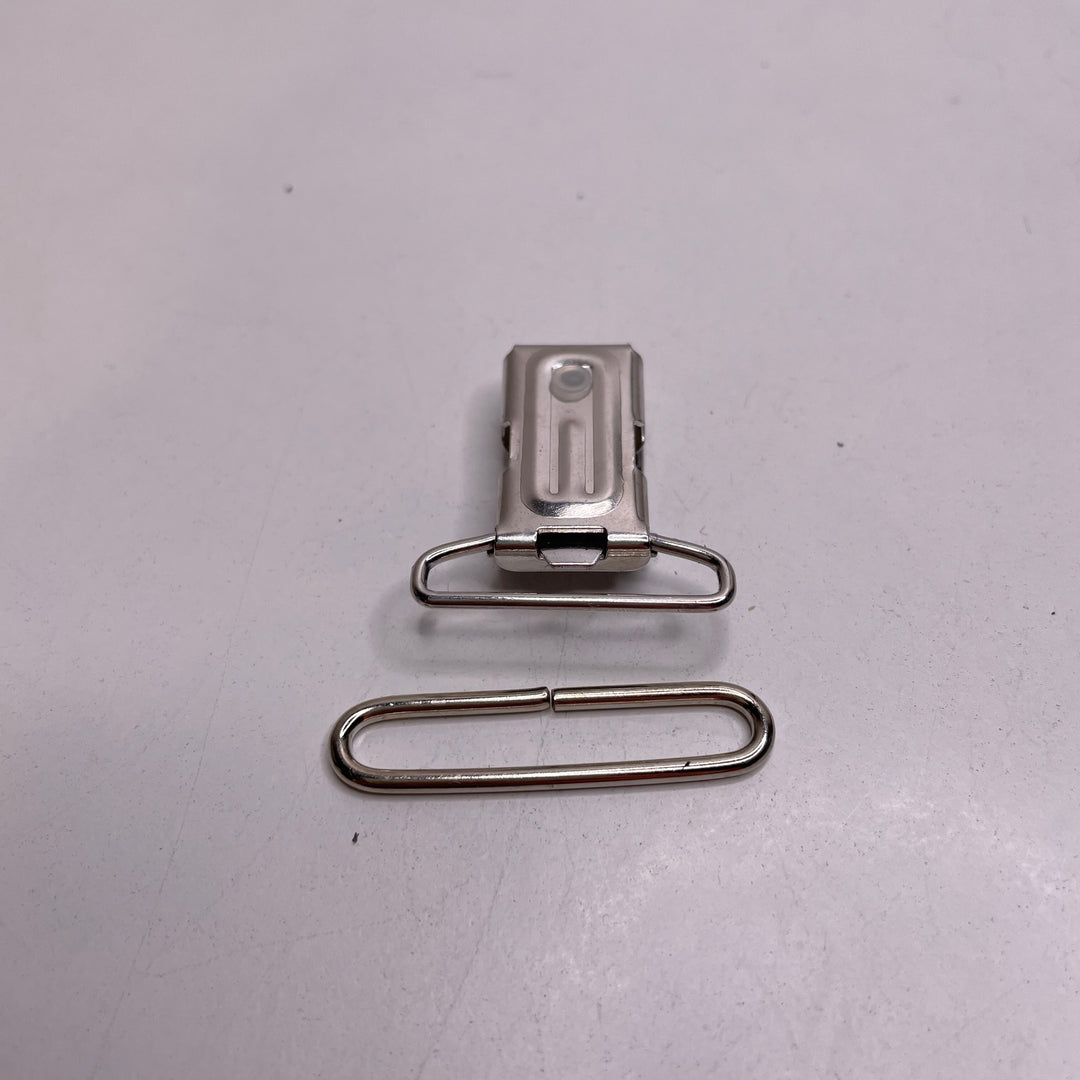Silver Suspender Alligator Clips Notions - Light Silver - Individual