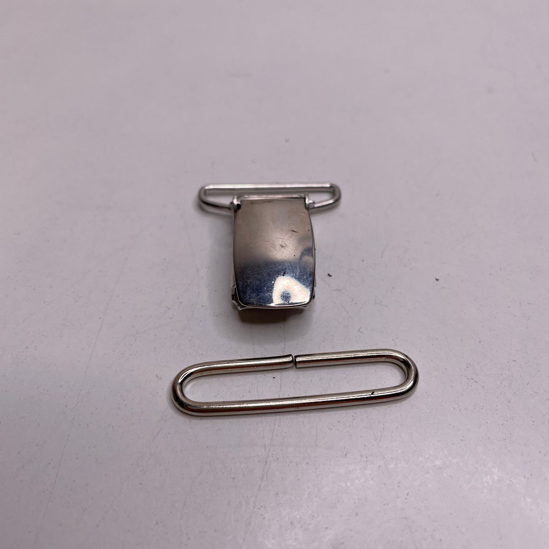 Silver Suspender Alligator Clips Notions - Light Silver - Individual