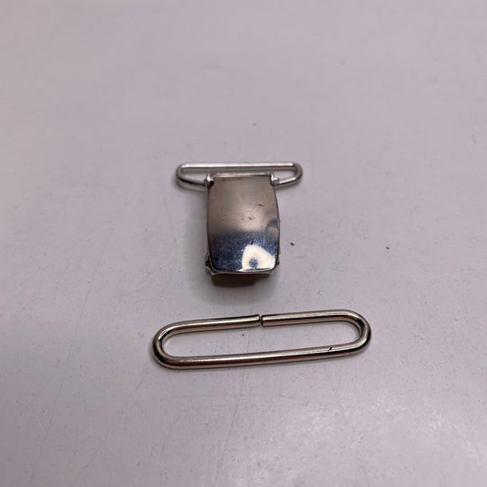 Silver Suspender Alligator Clips Notions - Light Silver - Individual