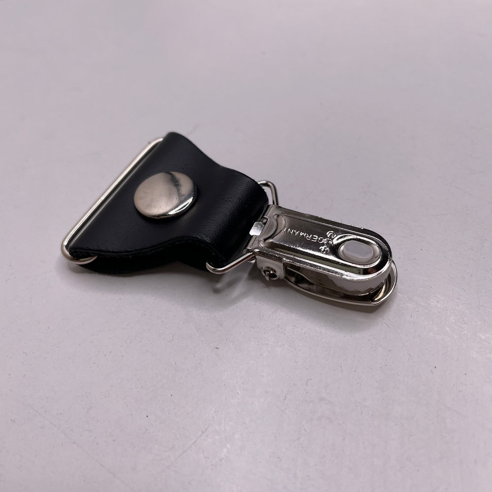 Silver Alligator Clips With Leather Notions - Brown/Silver - Individual