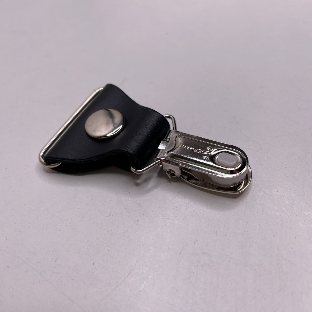 Silver Alligator Clips With Leather Notions - Brown/Silver - Individual