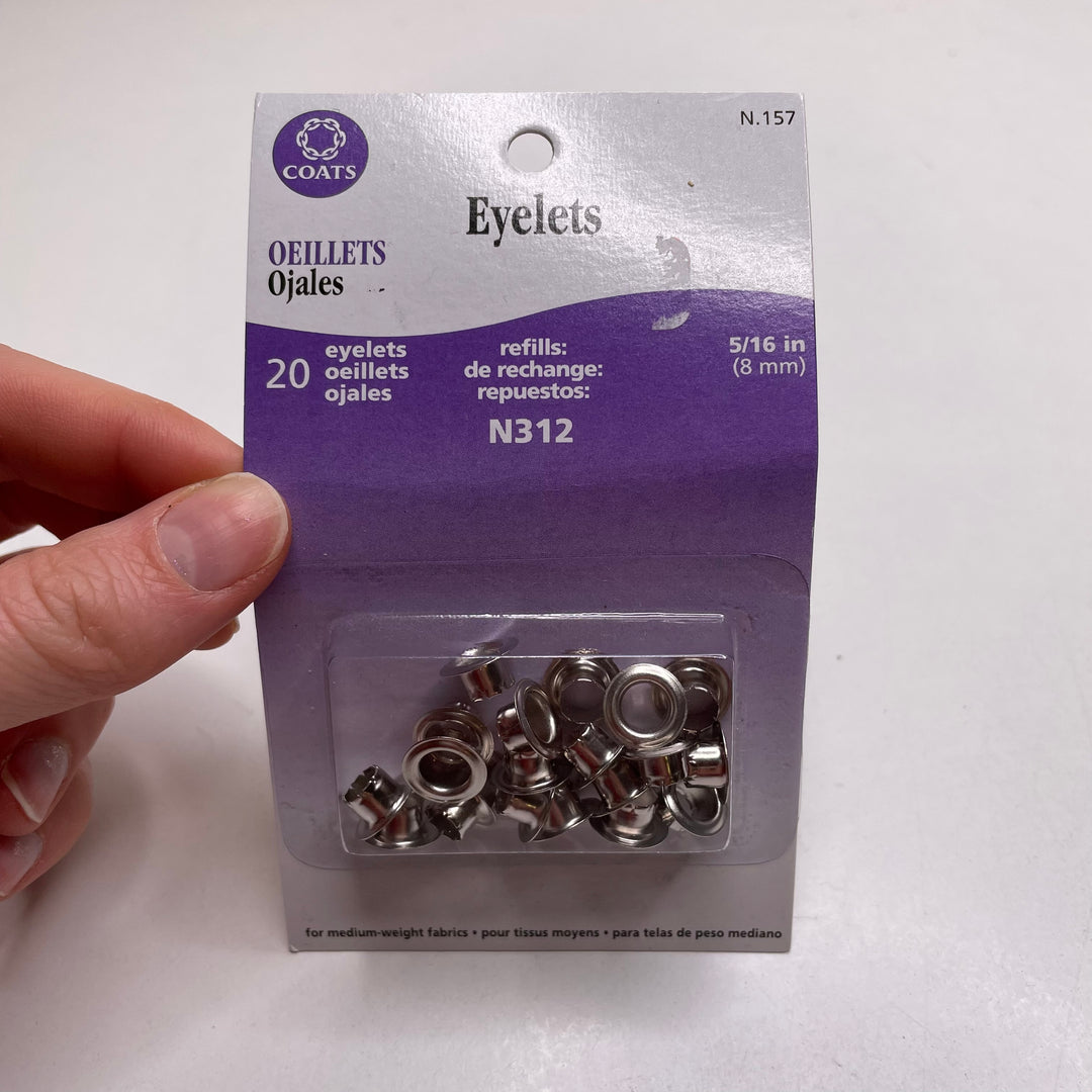 Eyelet Pack Notions - Silver - 20 Pack