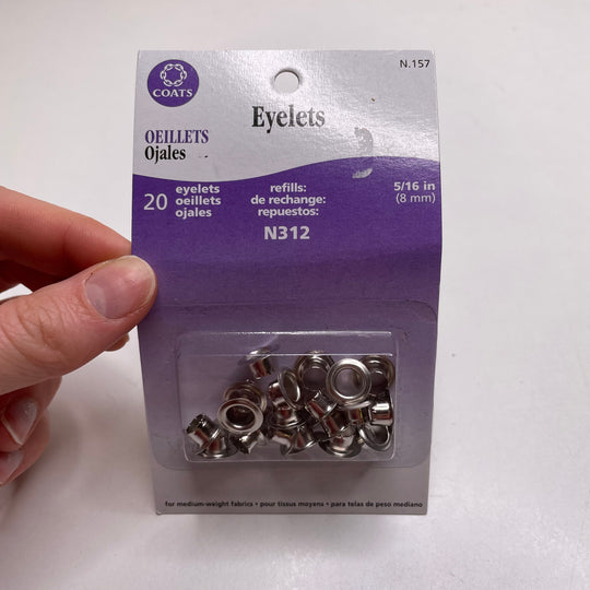 Eyelet Pack Notions - Silver - 20 Pack