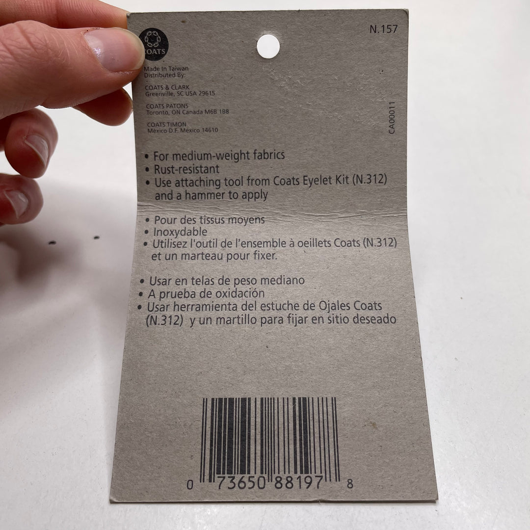 Eyelet Pack Notions - Silver - 20 Pack
