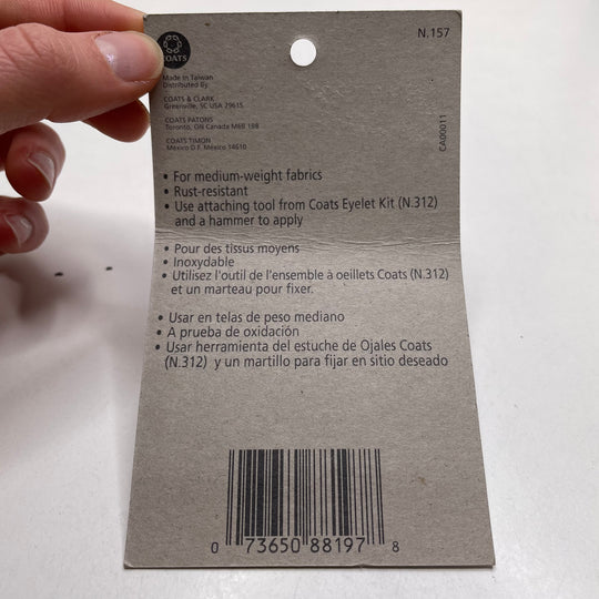 Eyelet Pack Notions - Silver - 20 Pack