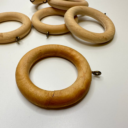 Wooden Pole Rings Curtain Rings - Light Brown/Beige - 14 Pack