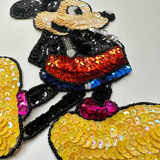 Sequinned Mickey Mouse Applique - Multi - Individual
