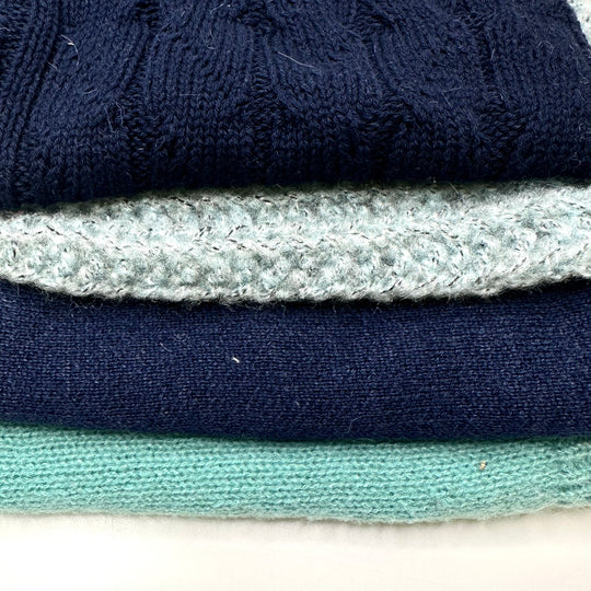 Blue Sweater Knit Sample Pack - Blue/Green - 4 Pack