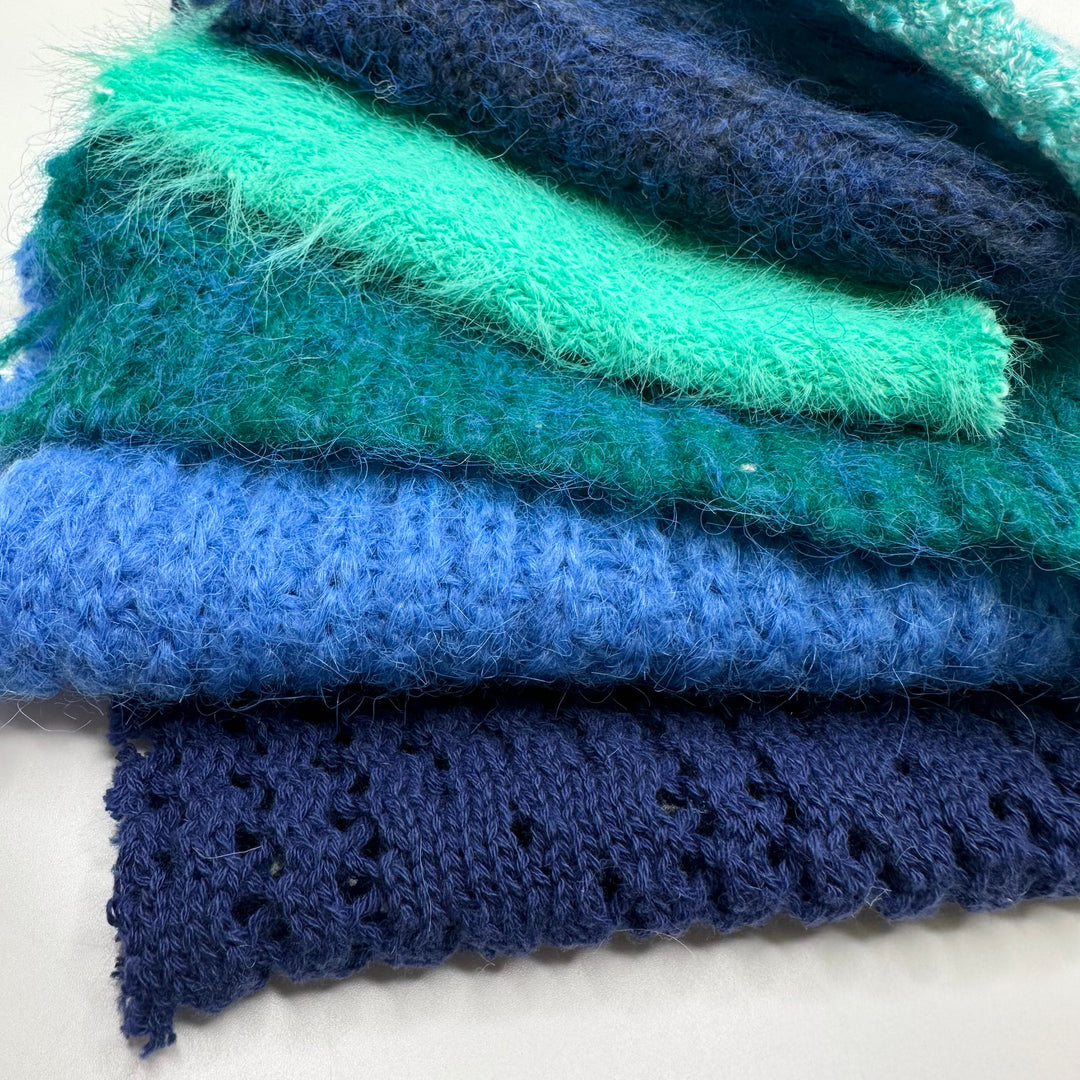 Blue Sweater Knit Sample Pack - Blue/Green - 4 Pack