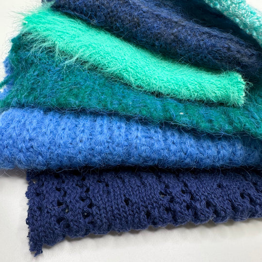 Blue Sweater Knit Sample Pack - Blue/Green - 4 Pack
