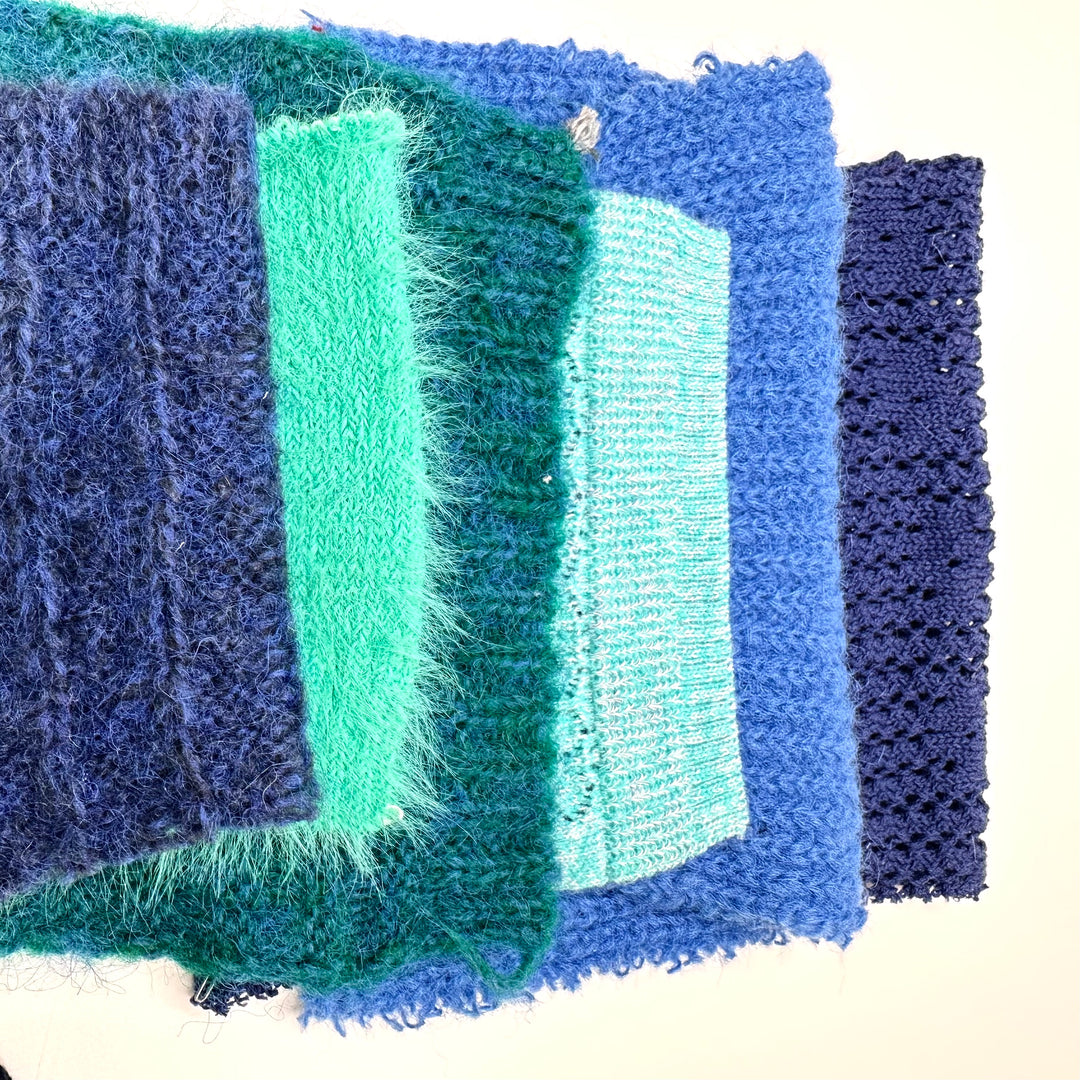 Blue Sweater Knit Sample Pack - Blue/Green - 4 Pack