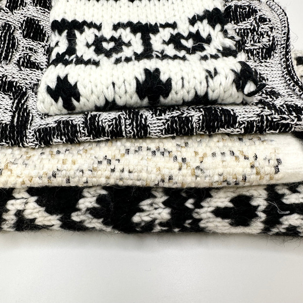 Black And White Sweater Knit Sample Pack - Black/Cream - 4 Pack