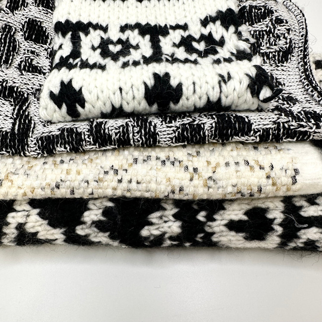 Black And White Sweater Knit Sample Pack - Black/Cream - 4 Pack