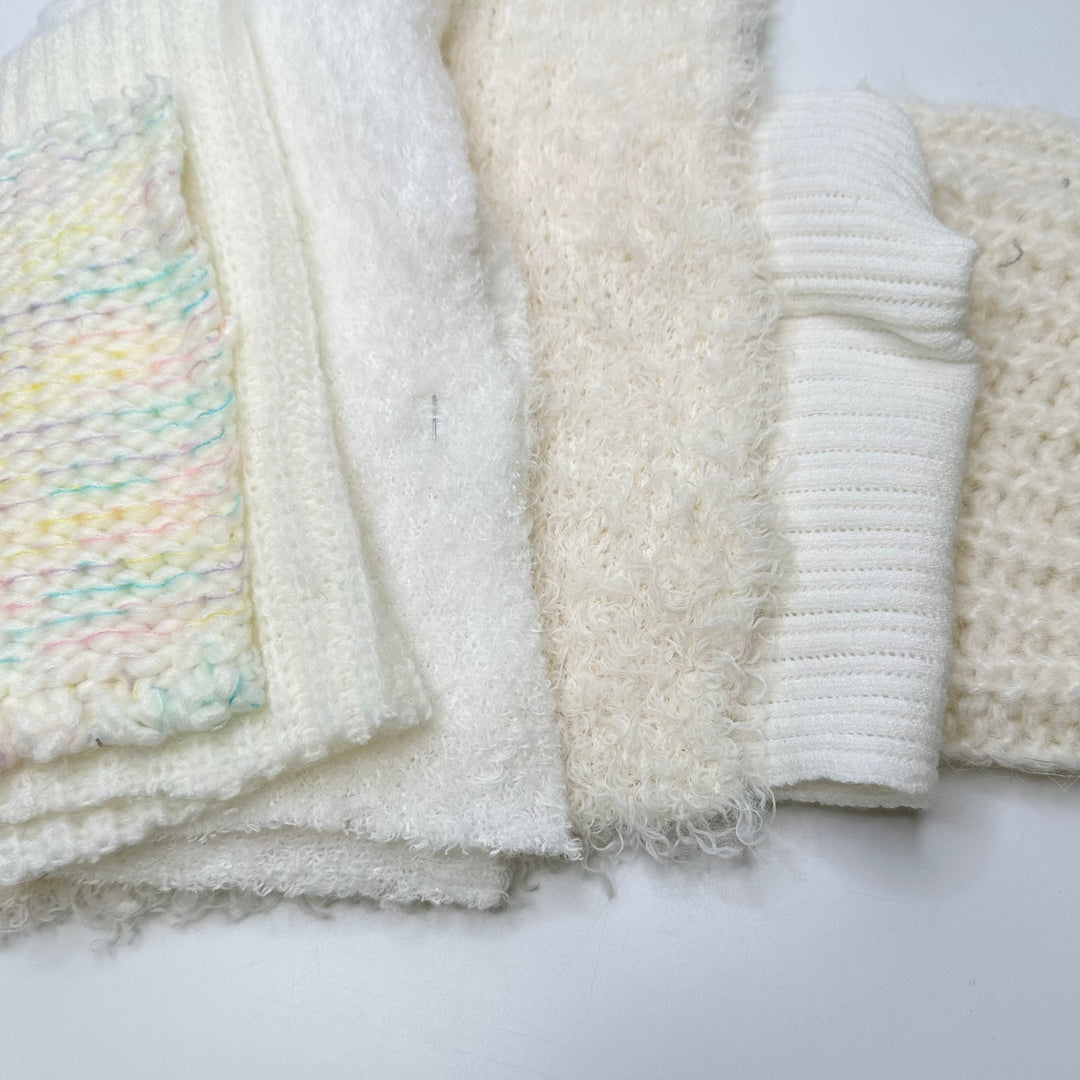 White Sweat Knit Samples - White Multi - 6 Pack