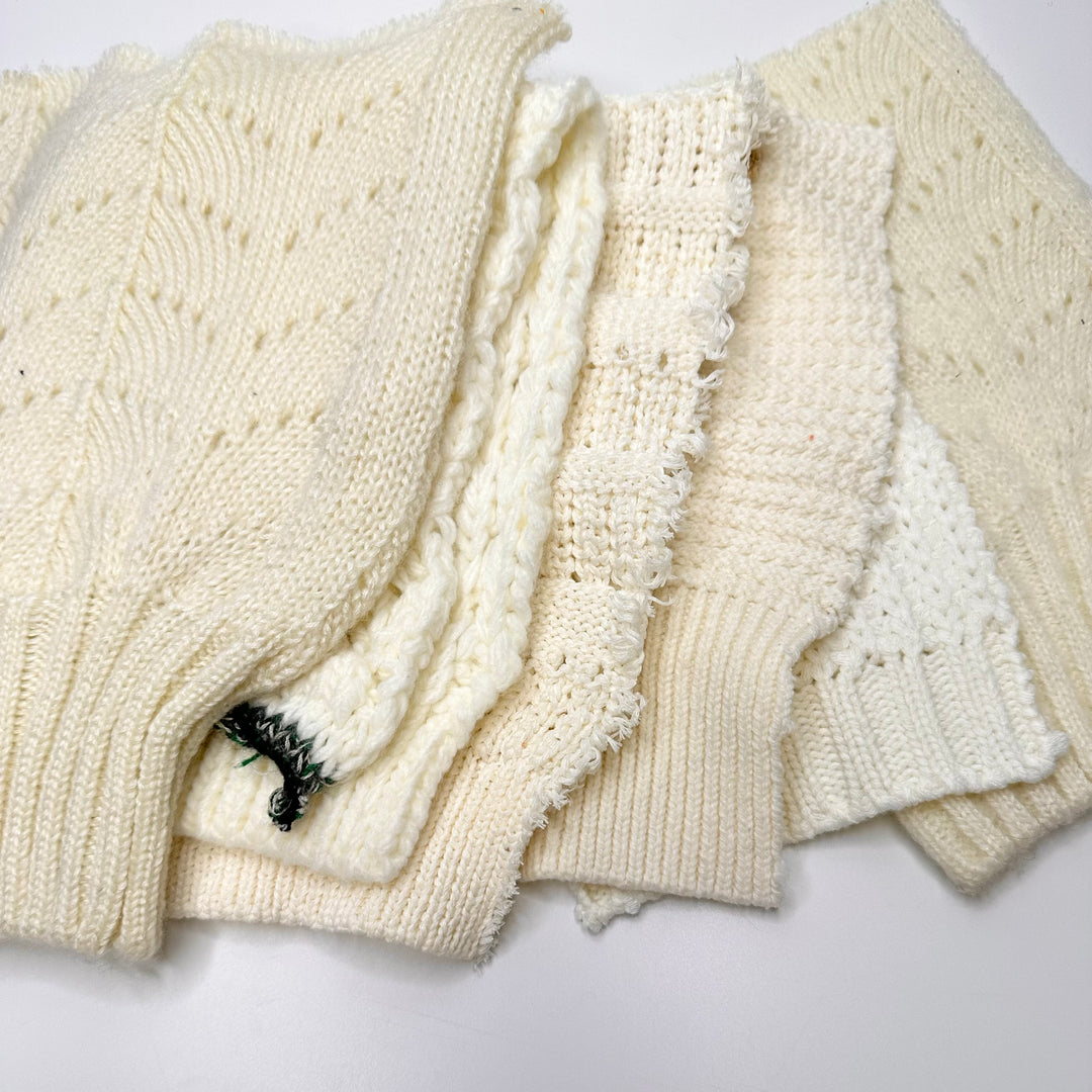 White Sweat Knit Samples - White Multi - 6 Pack