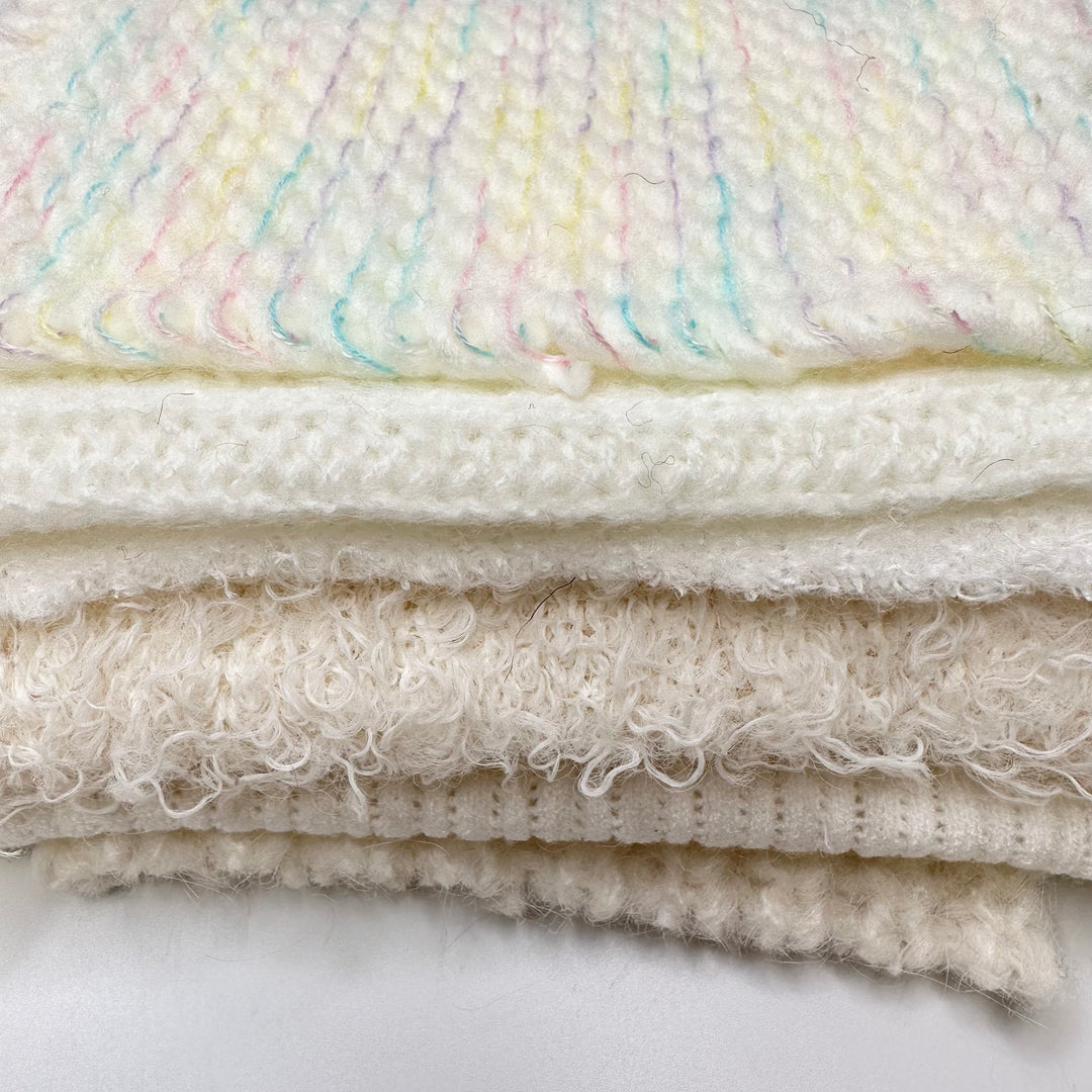 White Sweat Knit Samples - White Multi - 6 Pack