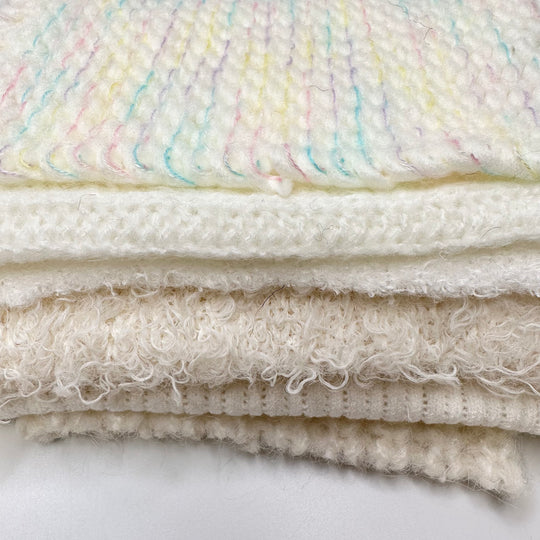 White Sweat Knit Samples - White Multi - 6 Pack