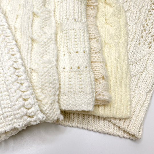 White Sweat Knit Samples - White Multi - 6 Pack