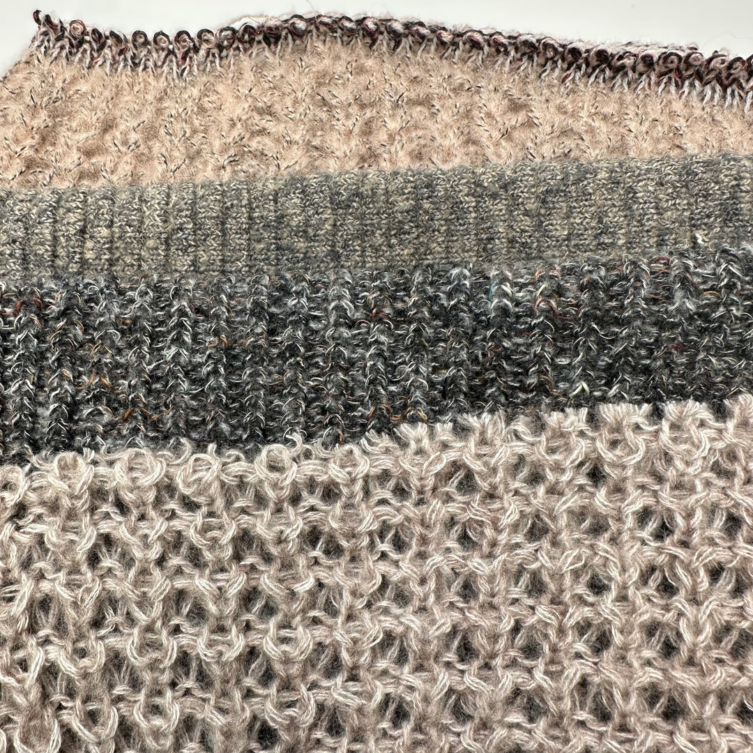Grey Pink Sweater Knit Samples - Light Grey/Pink - 4 Pack