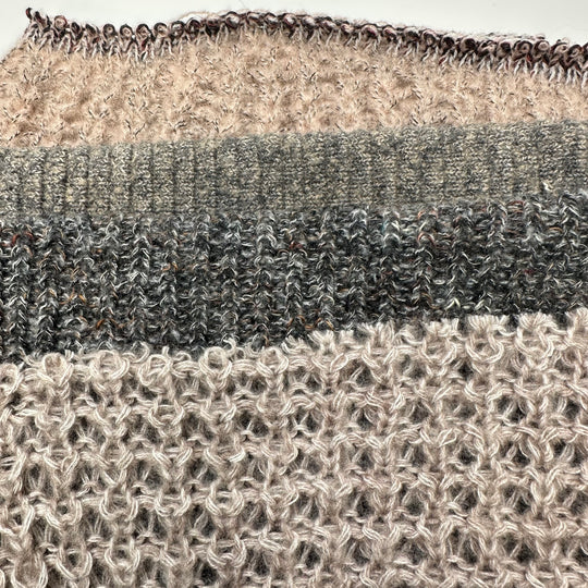 Grey Pink Sweater Knit Samples - Light Grey/Pink - 4 Pack