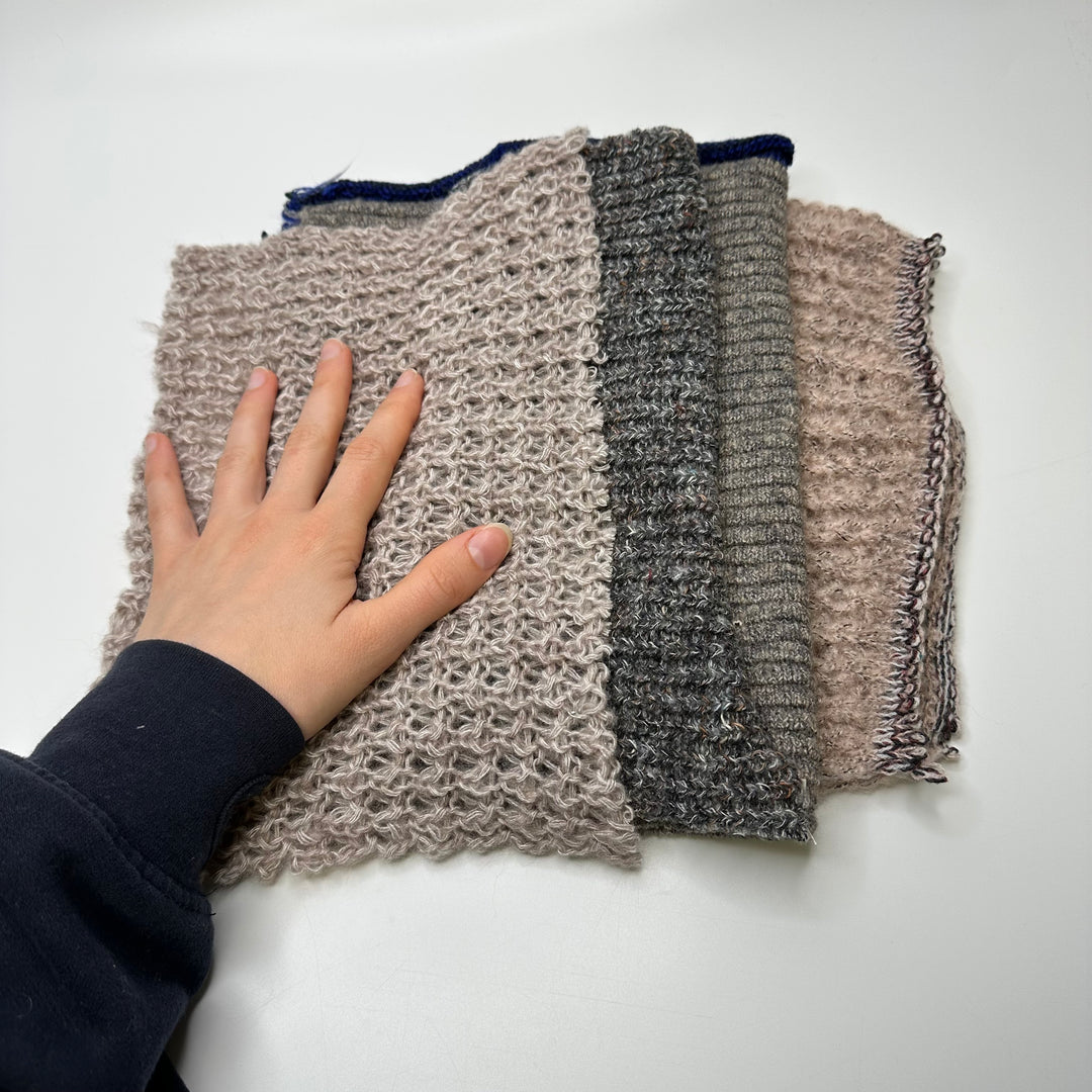 Grey Pink Sweater Knit Samples - Light Grey/Pink - 4 Pack